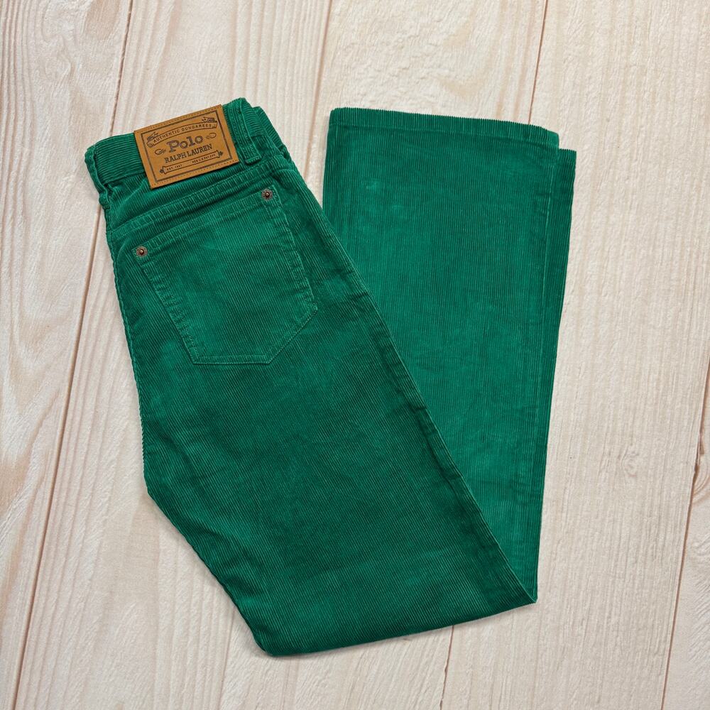 NWT Polo Ralph Lauren Boys Size M (10-12) Corduroy Pants Vibrant Green